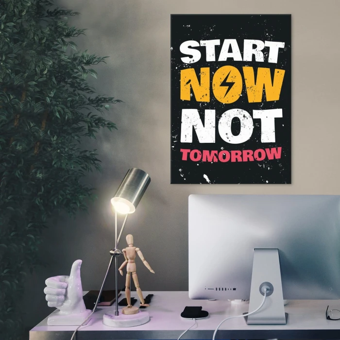 Plakat metalowy Zacznij teraz Prezent