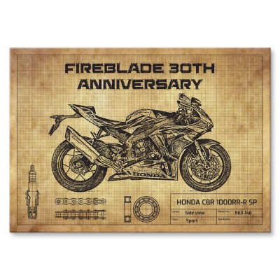 Poster metal Honda Fireblade 30TH gift