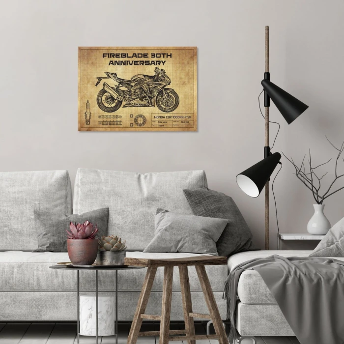 Poster metal Honda Fireblade 30TH gift