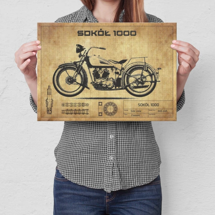 Plakat metalowy Sokół 1000 vintage Prezent