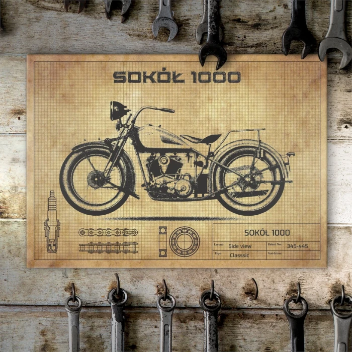 Plakat metalowy Sokół 1000 vintage Prezent