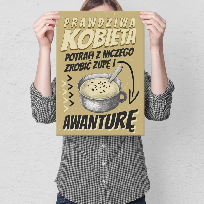 Plakat metalowy zupa i awantura Prezent