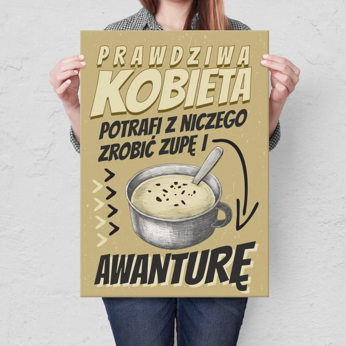 Plakat metalowy zupa i awantura Prezent