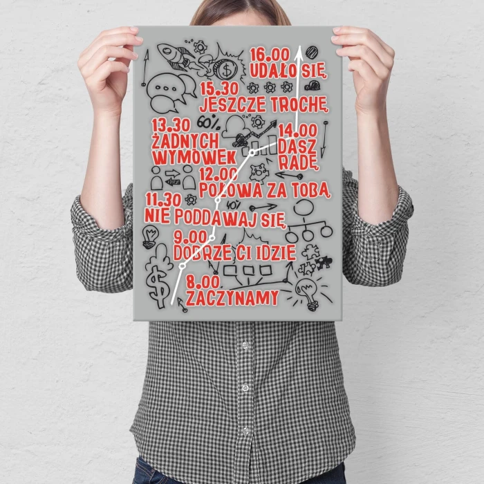 Plakat metalowy praca zaczynamy Prezent