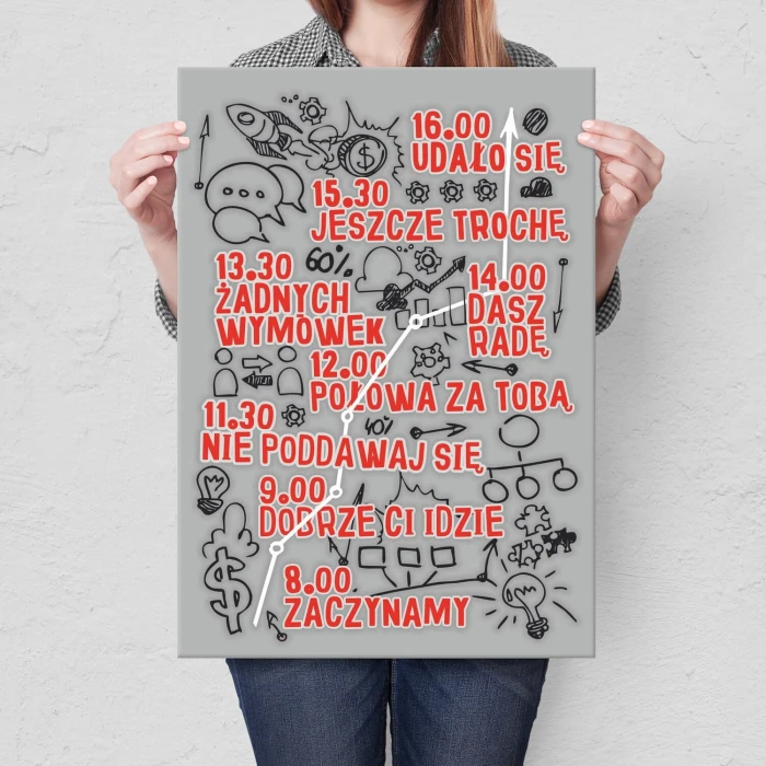 Plakat metalowy praca zaczynamy Prezent
