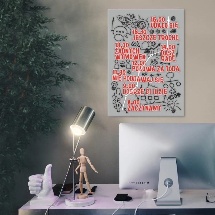 Plakat metalowy praca zaczynamy Prezent