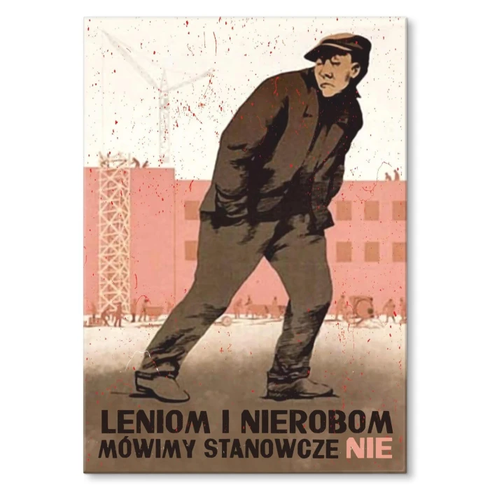 Plakat metalowy leniom i nierobom Prezent