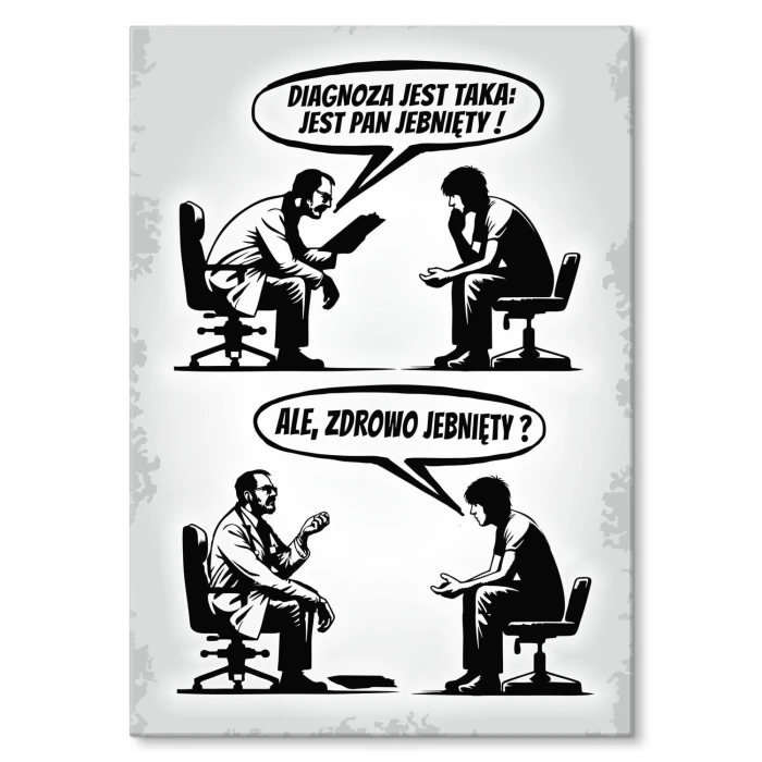 Plakat metalowy JEBNIĘTY Prezent