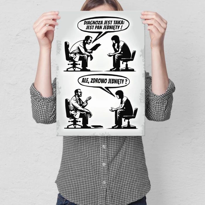 Plakat metalowy JEBNIĘTY Prezent