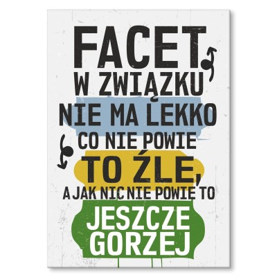 Plakat metalowy facet w związku Prezent