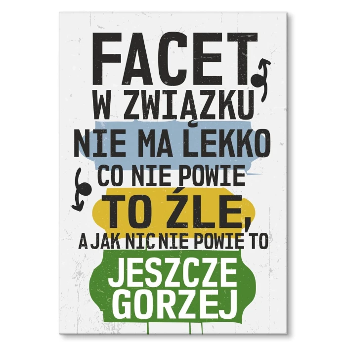 Plakat metalowy facet w związku Prezent