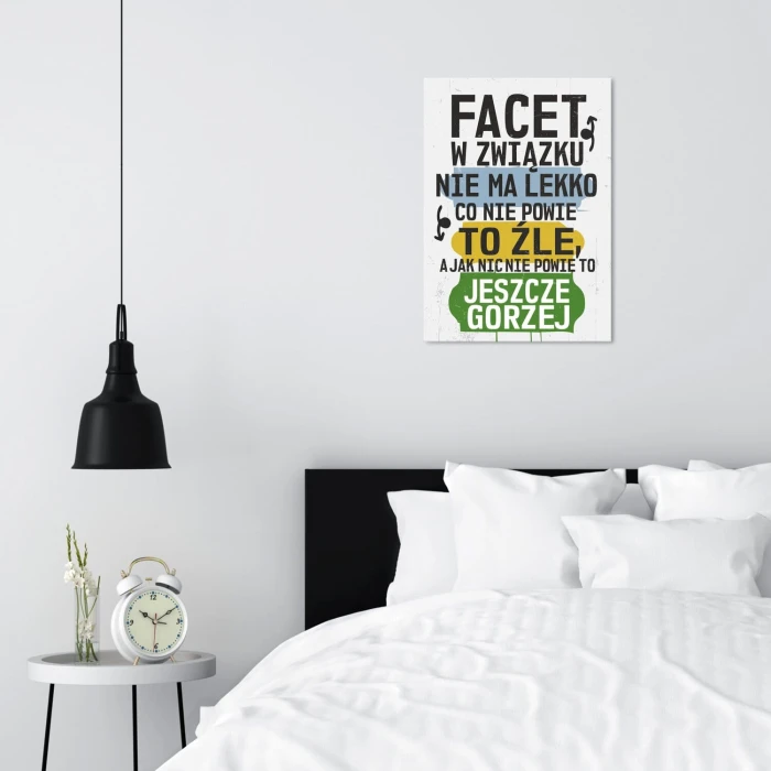 Plakat metalowy facet w związku Prezent