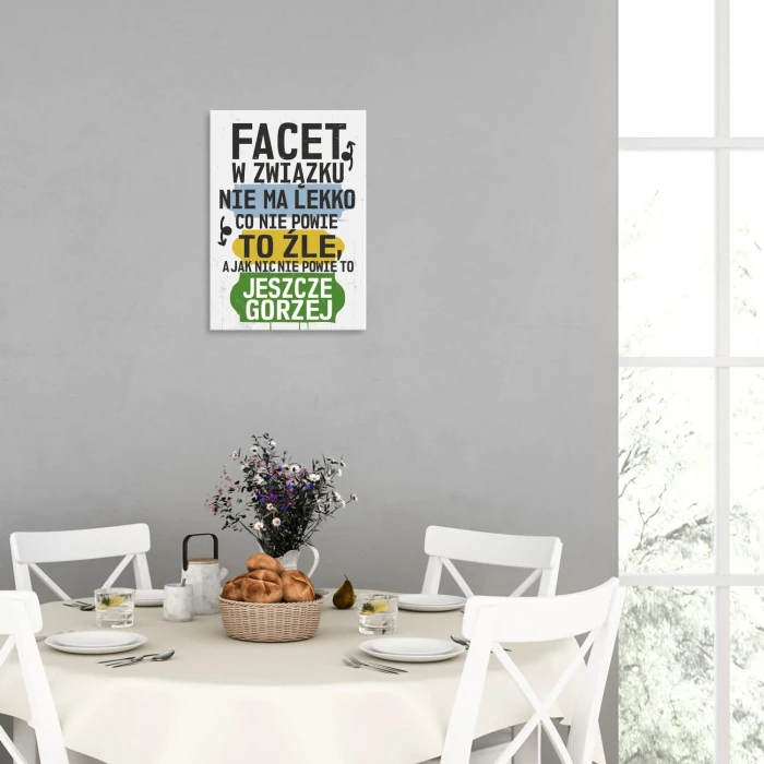 Plakat metalowy facet w związku Prezent