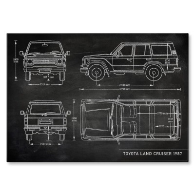 Poster metal Toyota Land Cruiser Samochód Auto Motoryzacja Patent Slate gift