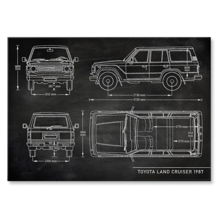 Plakat metalowy Toyota Land Cruiser Samochód Auto Motoryzacja Patent Slate Prezent