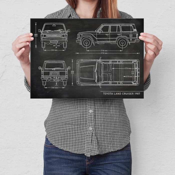 Poster metal Toyota Land Cruiser Samochód Auto Motoryzacja Patent Slate gift