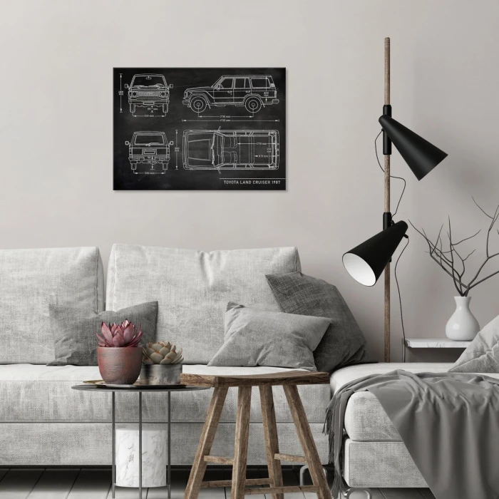 Plakat metalowy Toyota Land Cruiser Samochód Auto Motoryzacja Patent Slate Prezent