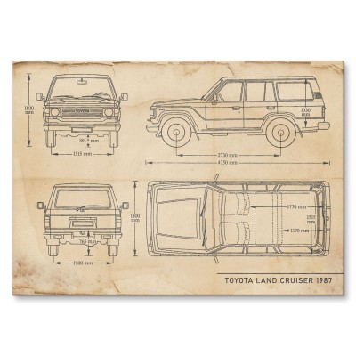 Plakat metalowy Toyota Land Cruiser Samochód Auto Motoryzacja Patent Retro Prezent
