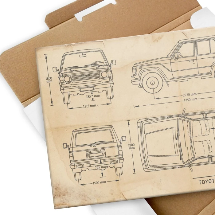 Poster metal Toyota Land Cruiser Samochód Auto Motoryzacja Patent Retro gift