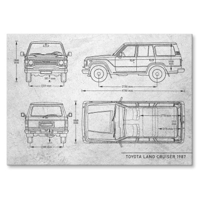 Plakat metalowy Toyota Land Cruiser Samochód Auto Motoryzacja Patent Stone Prezent