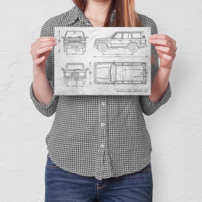 Plakat metalowy Toyota Land Cruiser Samochód Auto Motoryzacja Patent Stone Prezent