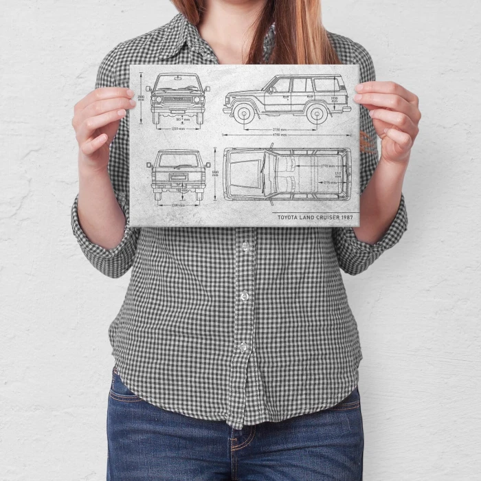 Plakat metalowy Toyota Land Cruiser Samochód Auto Motoryzacja Patent Stone Prezent