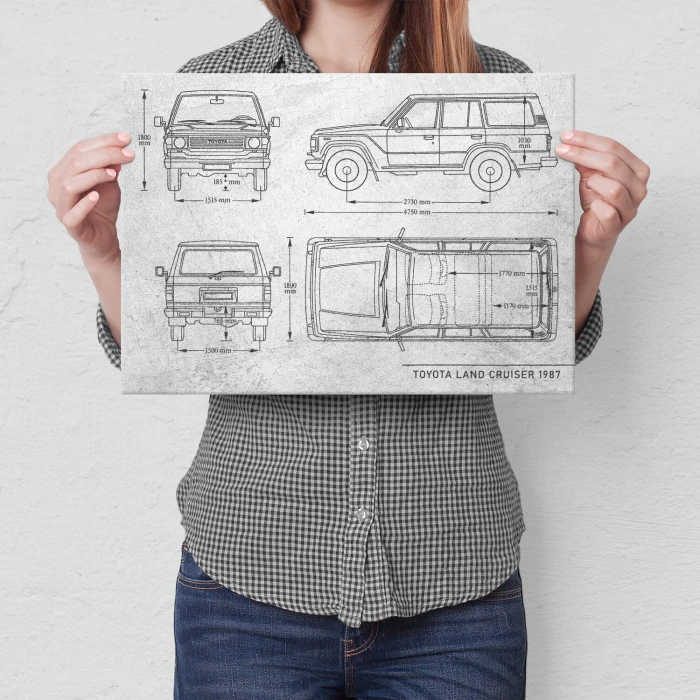 Plakat metalowy Toyota Land Cruiser Samochód Auto Motoryzacja Patent Stone Prezent