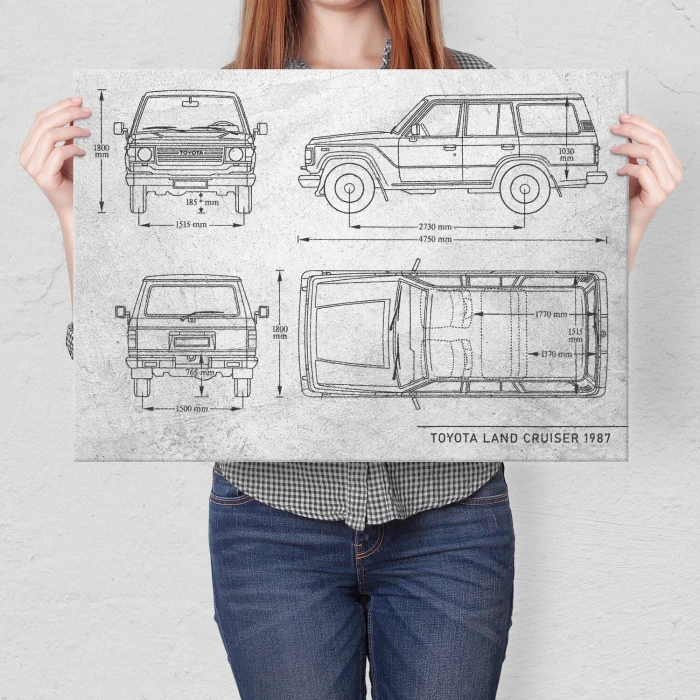 Poster metal Toyota Land Cruiser Samochód Auto Motoryzacja Patent Stone gift