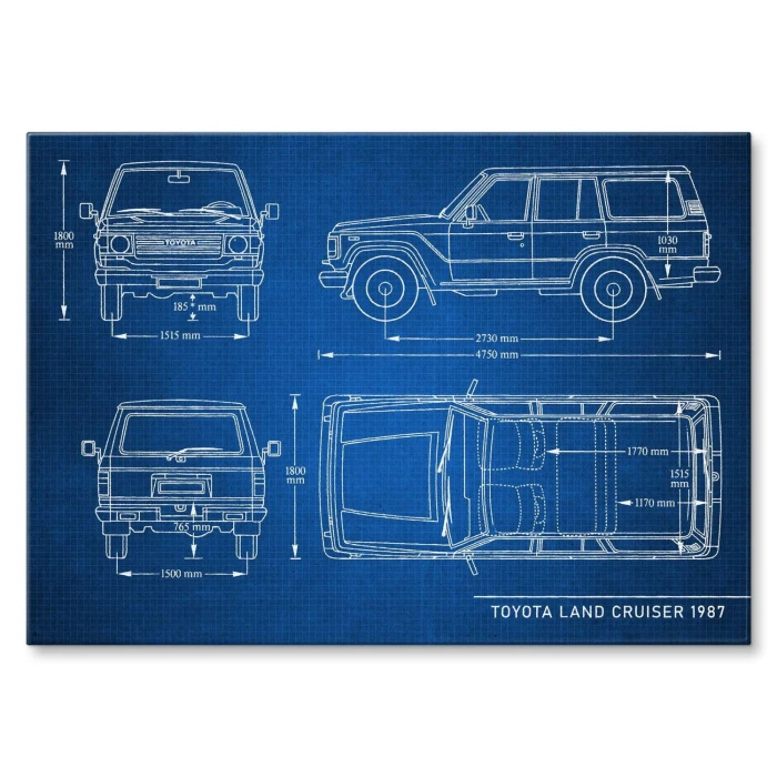 Poster metal Toyota Land Cruiser Samochód Auto Motoryzacja Patent Tech gift