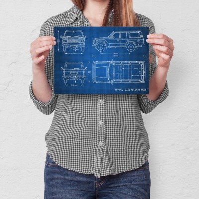 Plakat metalowy Toyota Land Cruiser Samochód Auto Motoryzacja Patent Tech Prezent