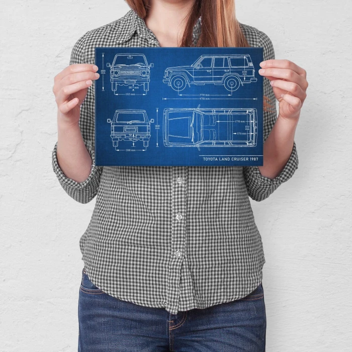 Plakat metalowy Toyota Land Cruiser Samochód Auto Motoryzacja Patent Tech Prezent
