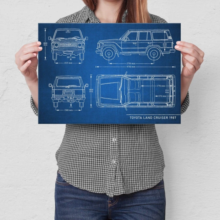 Plakat metalowy Toyota Land Cruiser Samochód Auto Motoryzacja Patent Tech Prezent