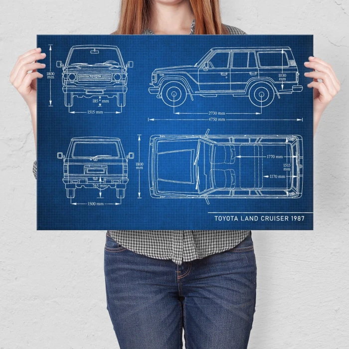 Poster metal Toyota Land Cruiser Samochód Auto Motoryzacja Patent Tech gift