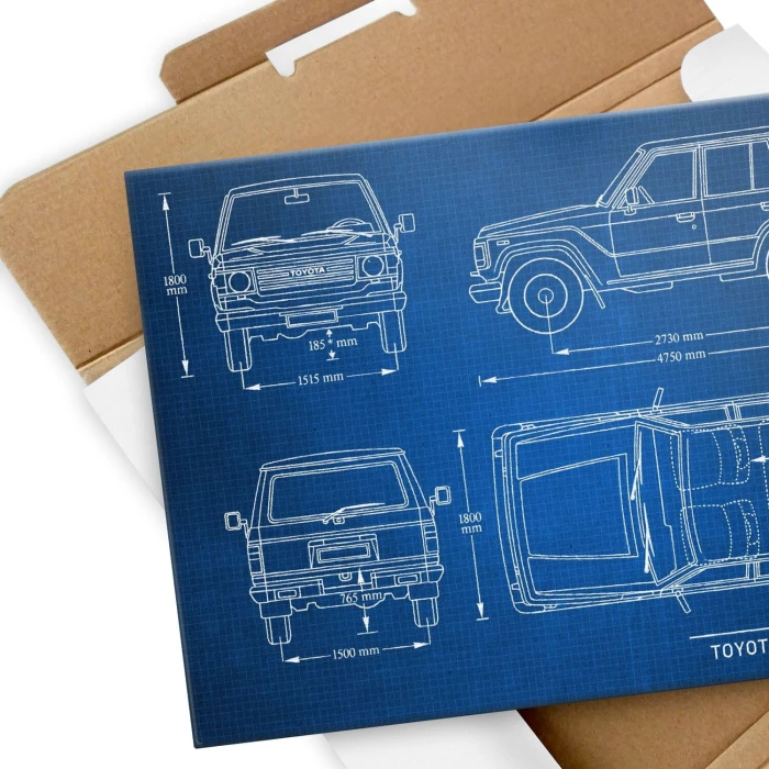 Poster metal Toyota Land Cruiser Samochód Auto Motoryzacja Patent Tech gift