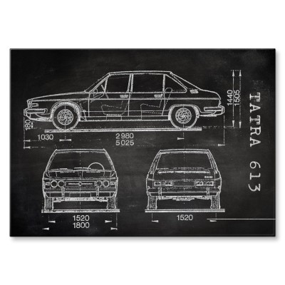 Poster metal Tatra 613 Samochód Auto Motoryzacja Patent Slate gift