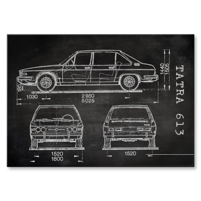 Plakat metalowy Tatra 613 Samochód Auto Motoryzacja Patent Slate Prezent