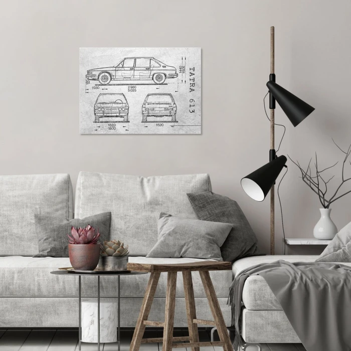 Plakat metalowy Tatra 613 Samochód Auto Motoryzacja Patent Stone Prezent