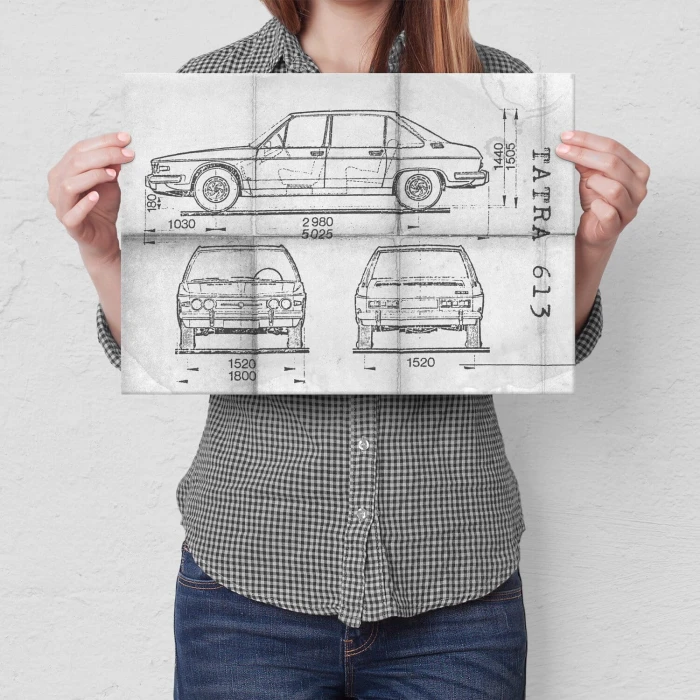 Poster metal Tatra 613 Samochód Auto Motoryzacja Patent Daily gift