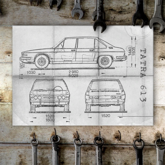 Poster metal Tatra 613 Samochód Auto Motoryzacja Patent Daily gift