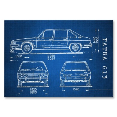Poster metal Tatra 613 Samochód Auto Motoryzacja Patent Tech gift