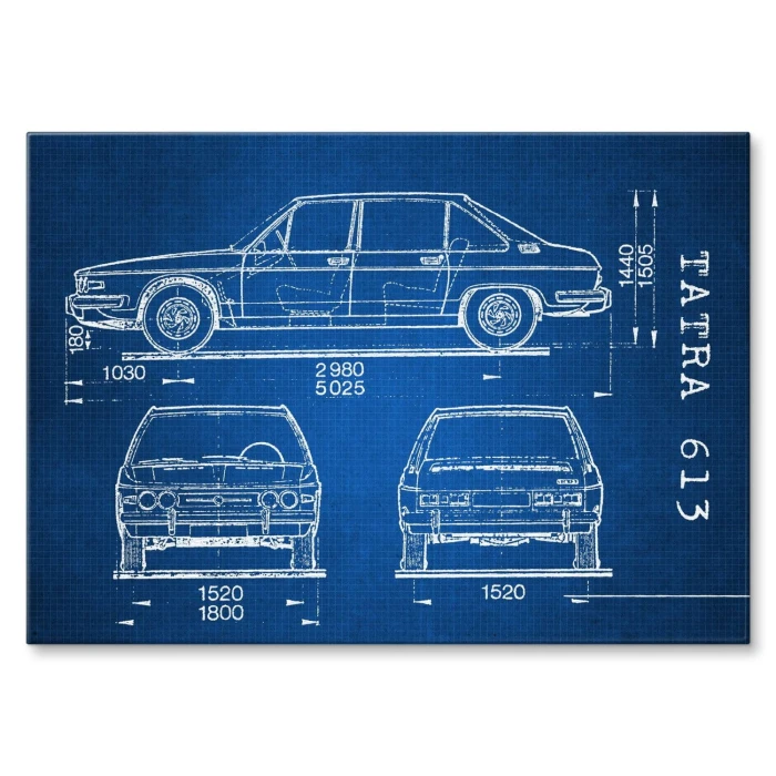 Plakat metalowy Tatra 613 Samochód Auto Motoryzacja Patent Tech Prezent