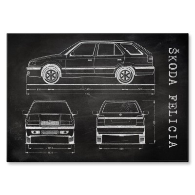 Plakat metalowy Skoda Felicia Samochód Auto Motoryzacja Patent Slate Prezent