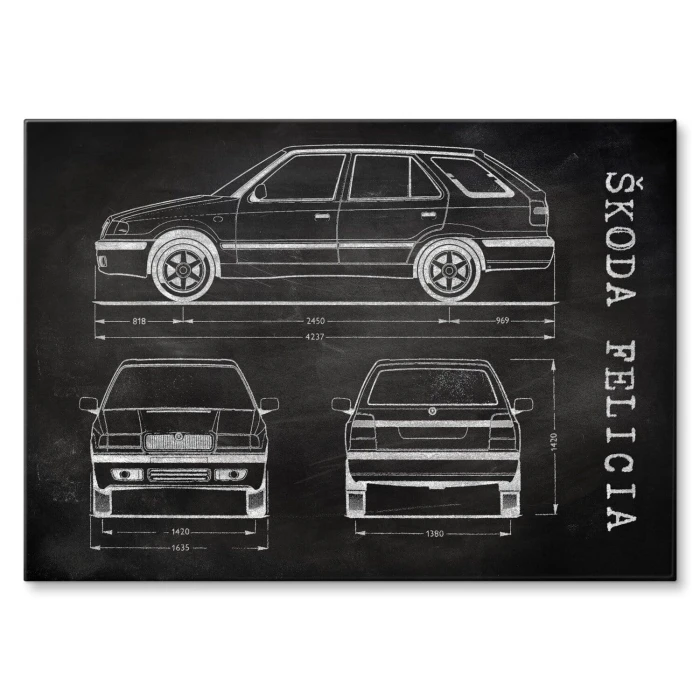 Poster metal Skoda Felicia Samochód Auto Motoryzacja Patent Slate gift