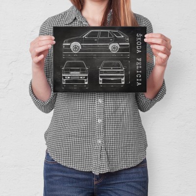 Plakat metalowy Skoda Felicia Samochód Auto Motoryzacja Patent Slate Prezent