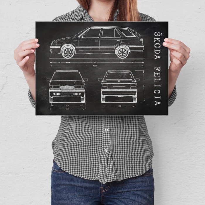 Poster metal Skoda Felicia Samochód Auto Motoryzacja Patent Slate gift