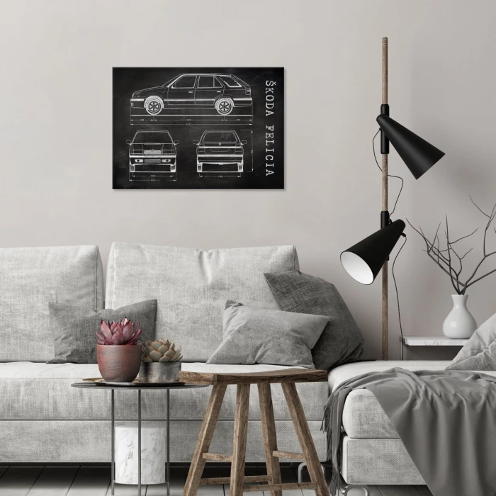 Poster metal Skoda Felicia Samochód Auto Motoryzacja Patent Slate gift