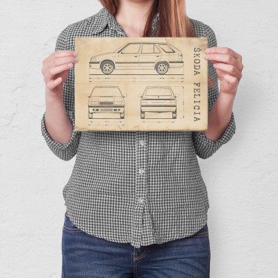 Plakat metalowy Skoda Felicia Samochód Auto Motoryzacja Patent Retro Prezent