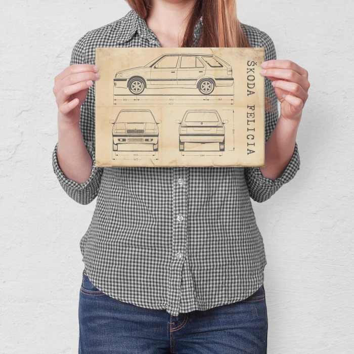 Plakat metalowy Skoda Felicia Samochód Auto Motoryzacja Patent Retro Prezent