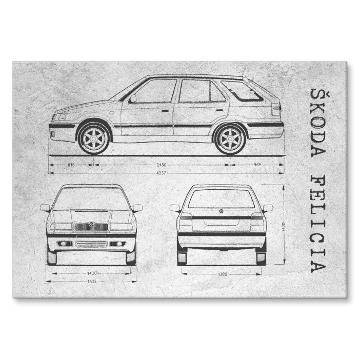 Plakat metalowy Skoda Felicia Samochód Auto Motoryzacja Patent Stone Prezent