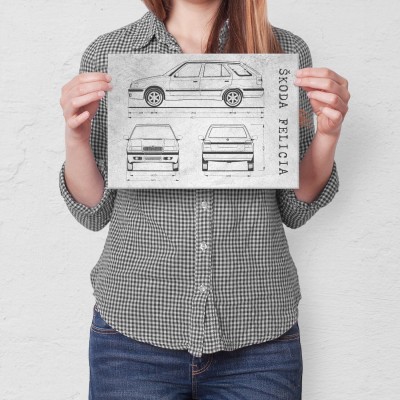 Plakat metalowy Skoda Felicia Samochód Auto Motoryzacja Patent Stone Prezent